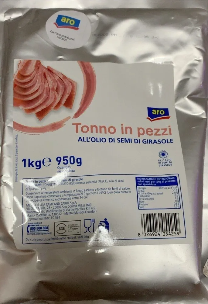 Tonno in pezzi all’olio di girasole