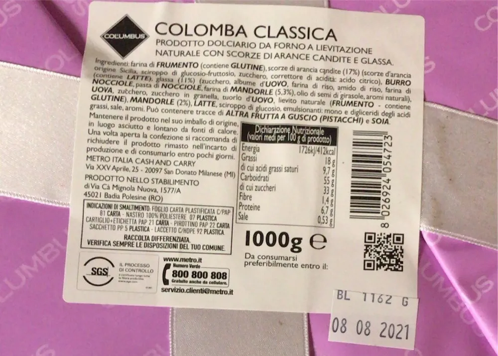 Colomba pasquale