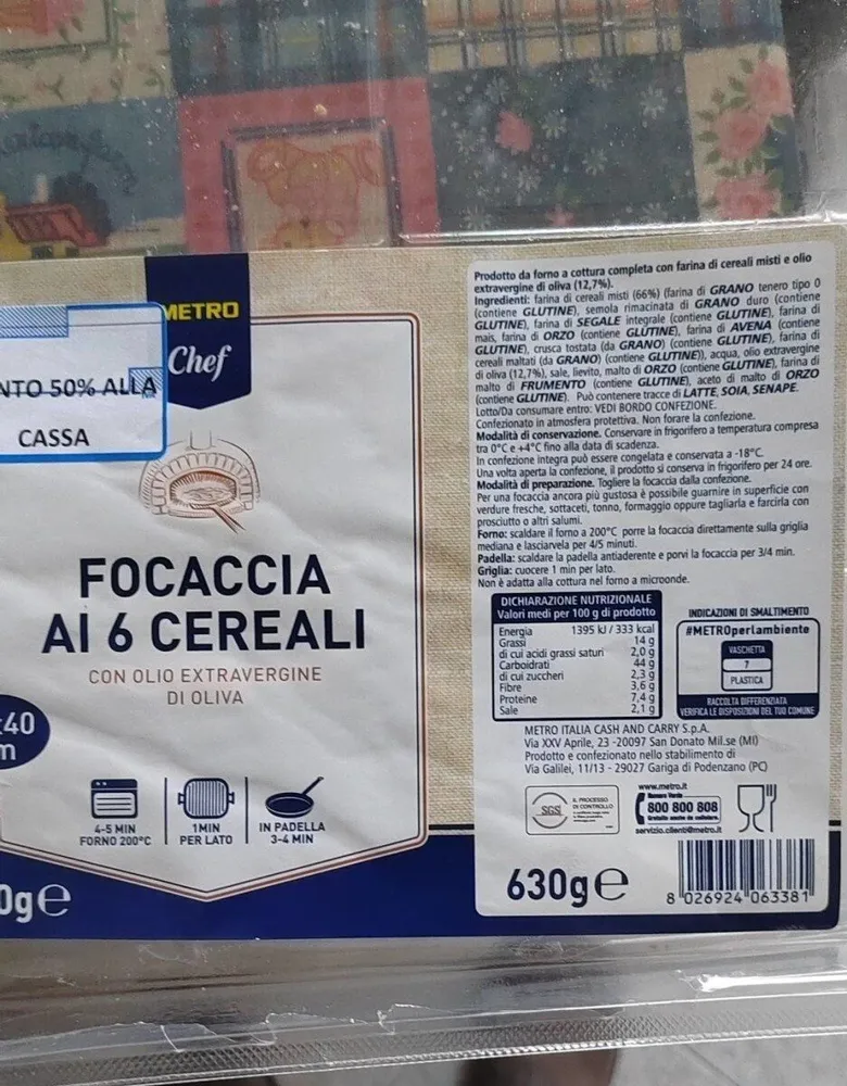 Focaccia ai 6 cereali