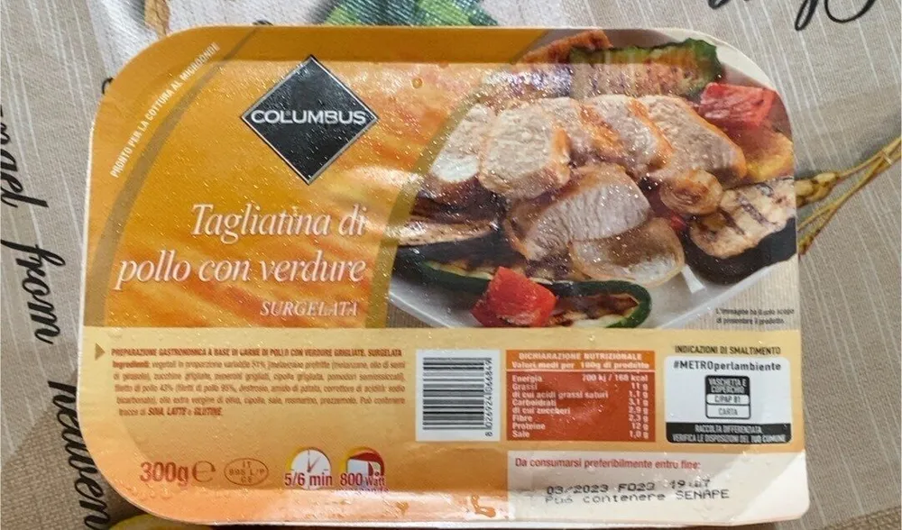 Tagliata di pollo con verdure