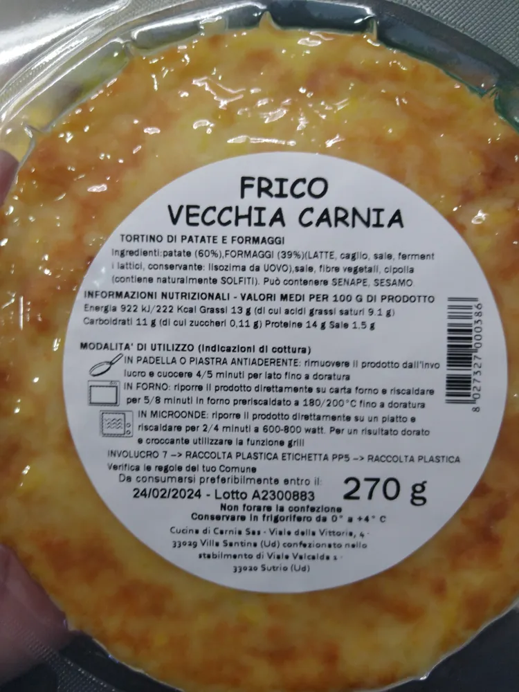 Frico vecchia Carnia