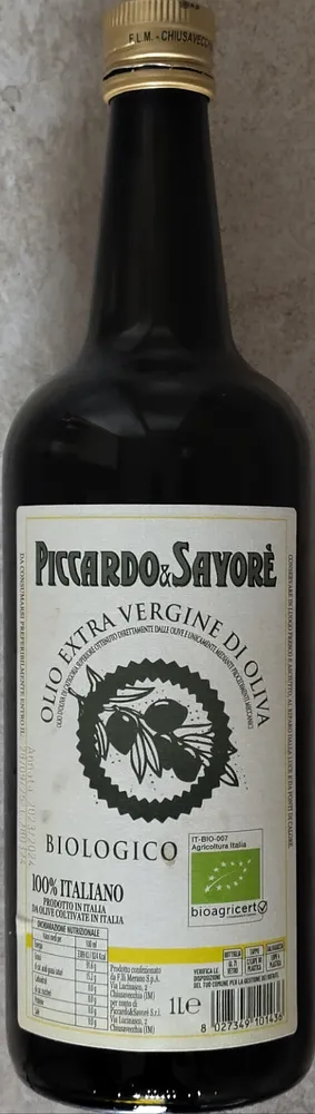 Olio extravergine di oliva biologico
