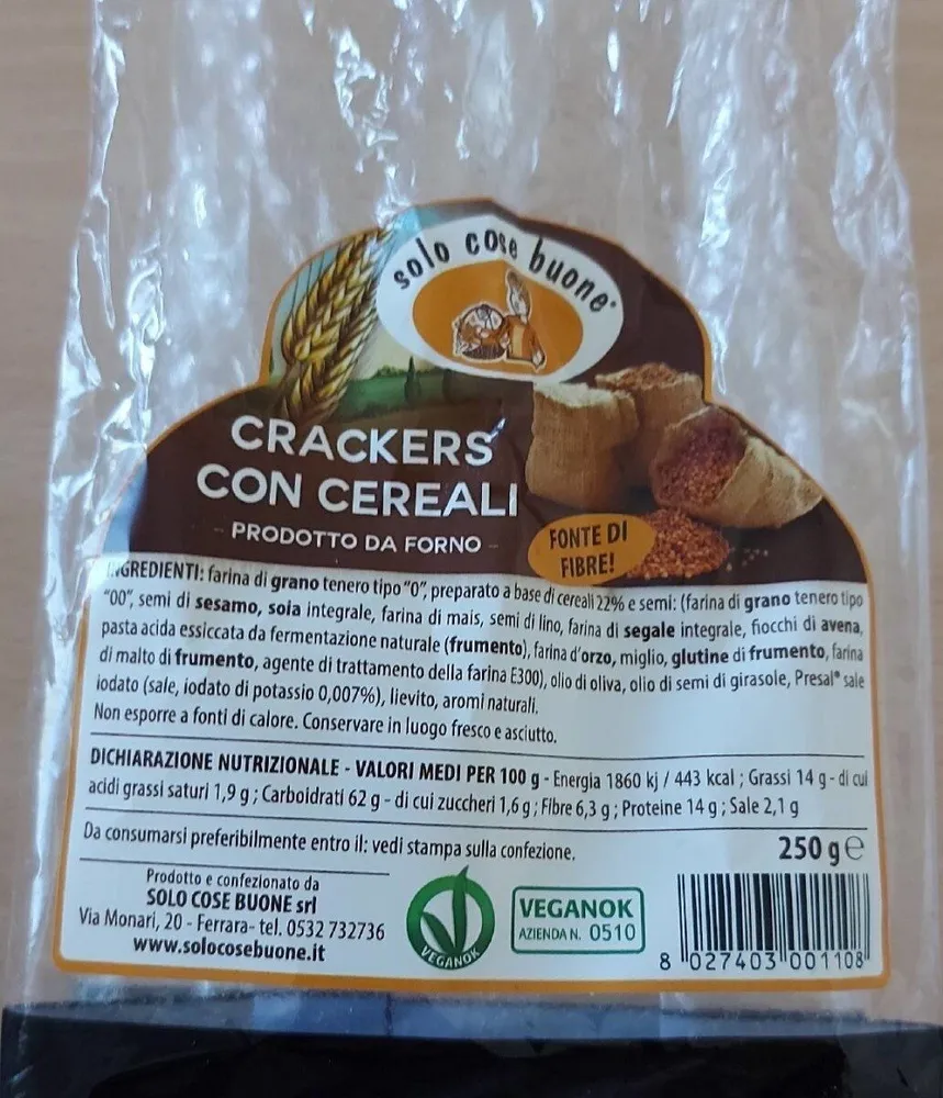 Cracker con cereali