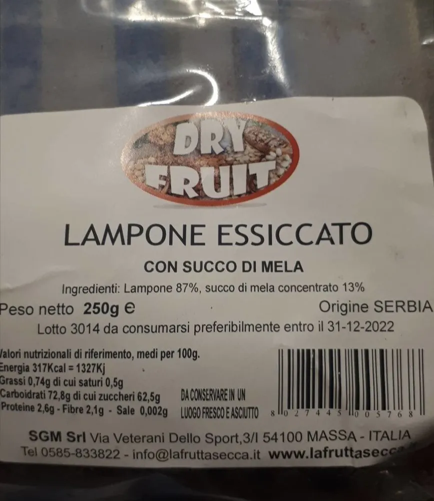 Lampone essicato