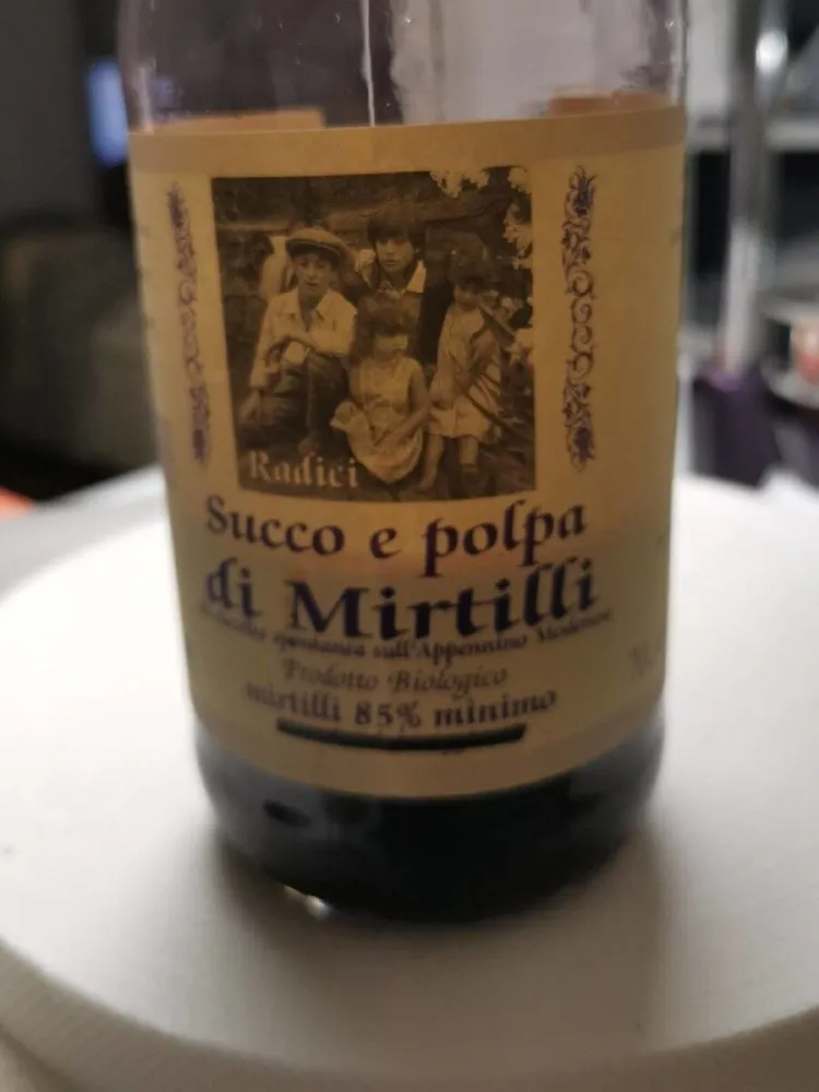 Succo e polpa di mirtilli