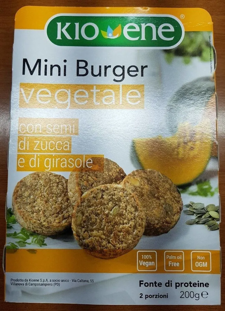 Mini Burger vegetale, con semi di zucca e girasole
