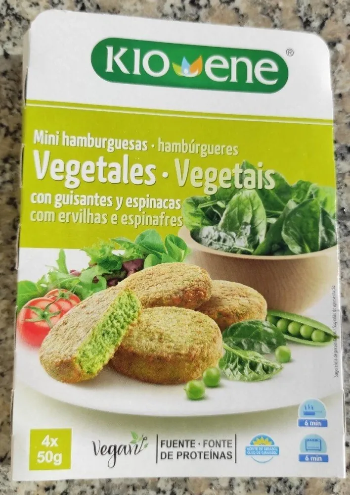 Mini hamburguesas Vegetales con guisantes y espinacas