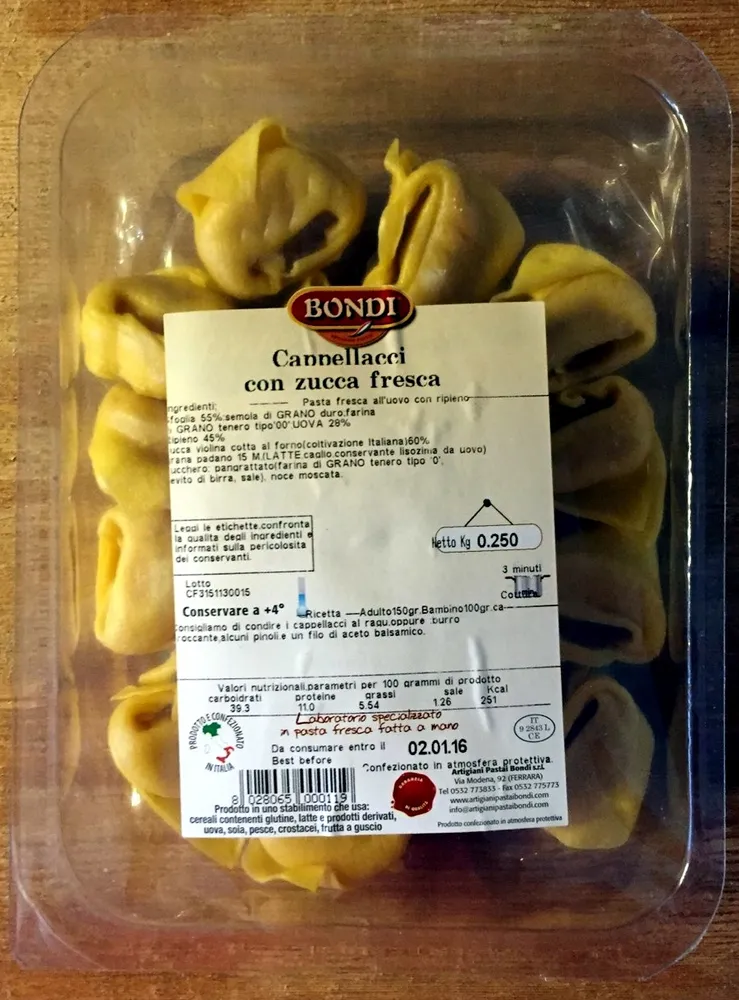Cannellacci con zucca fresca