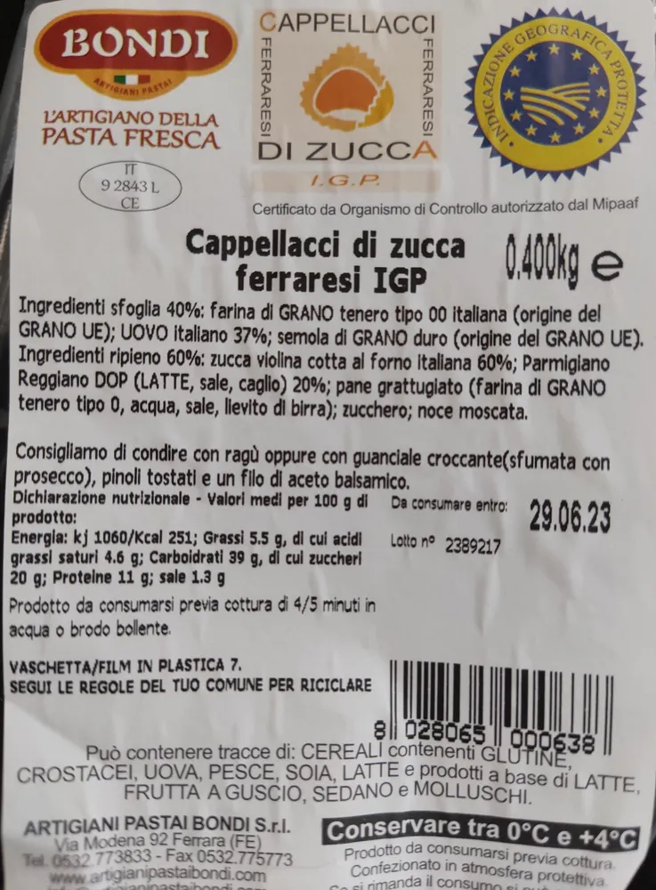 Cappellacci di zucca