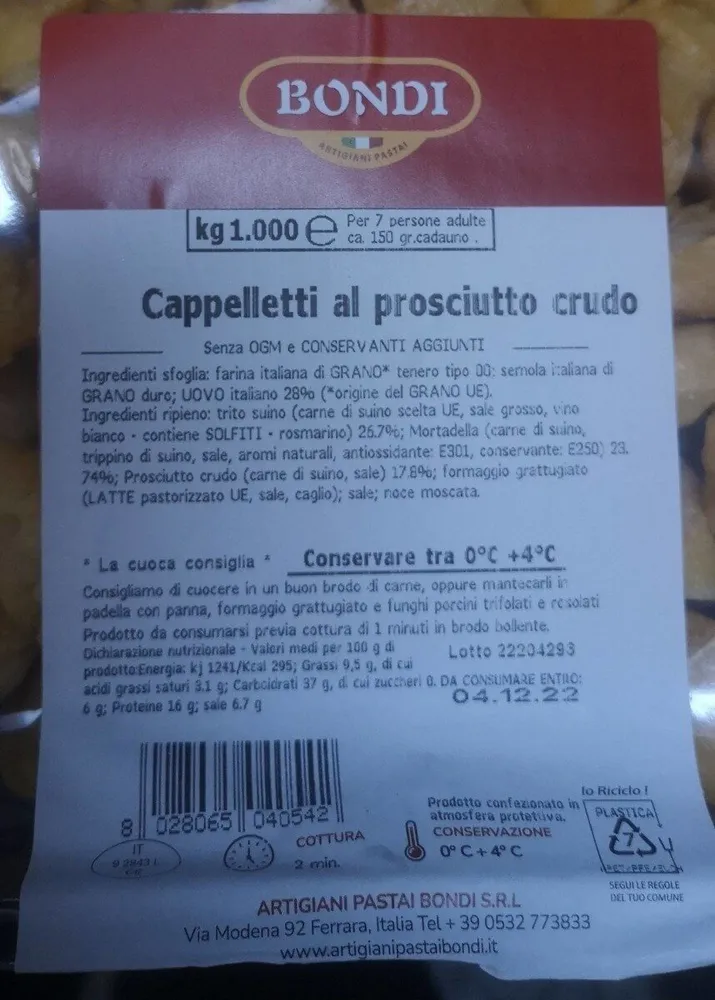 Cappelletti al prosciutto crudo