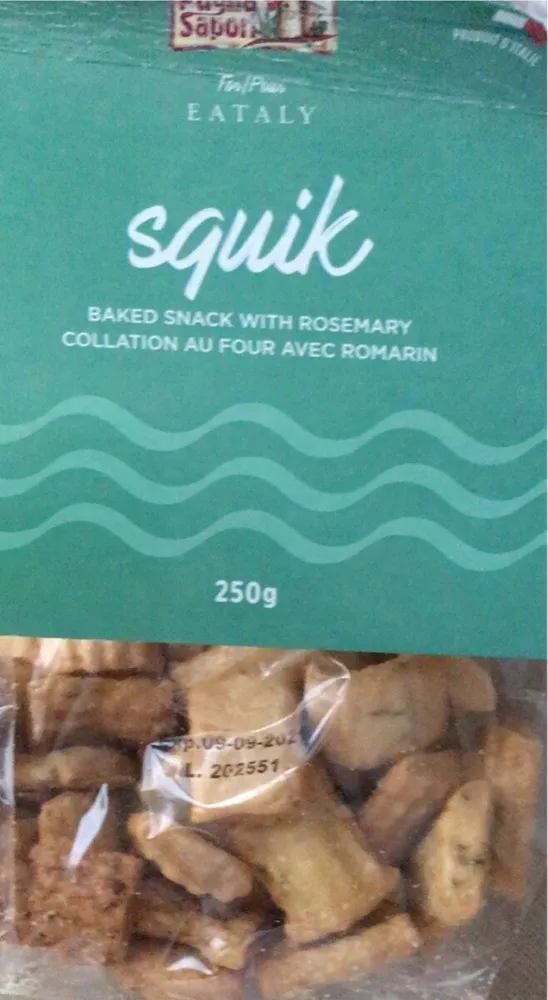 Squik baked snack with rosemary