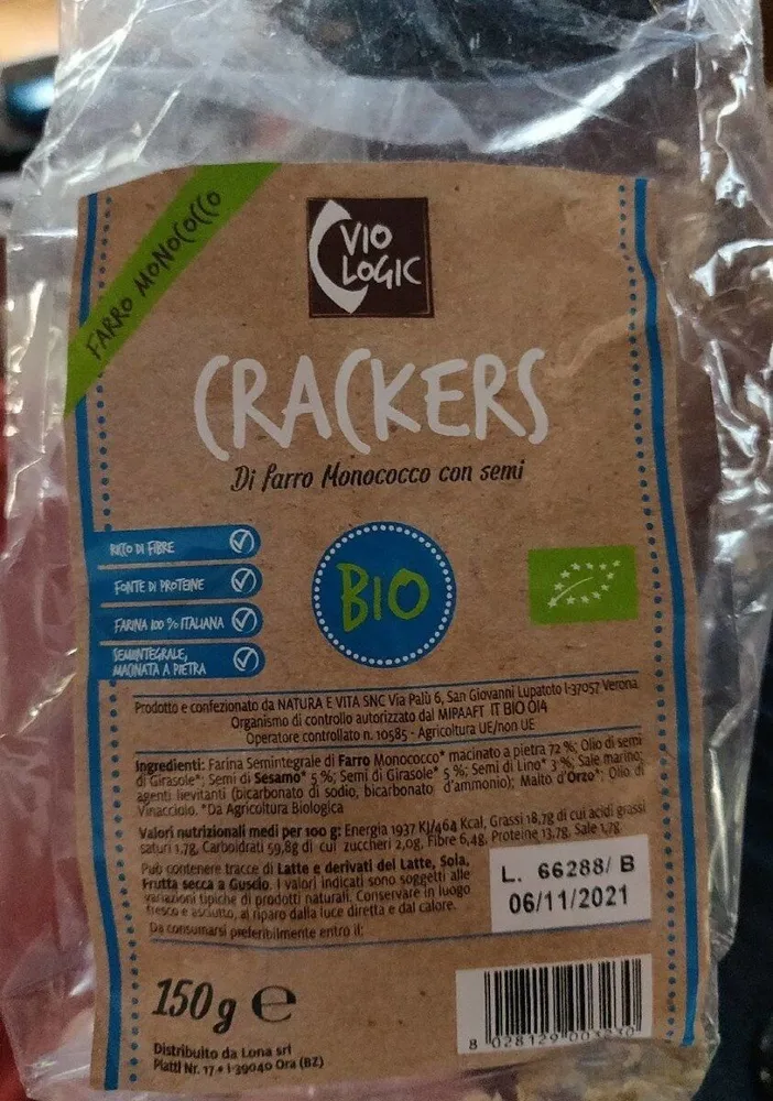 Crackers di farro monococco con semi