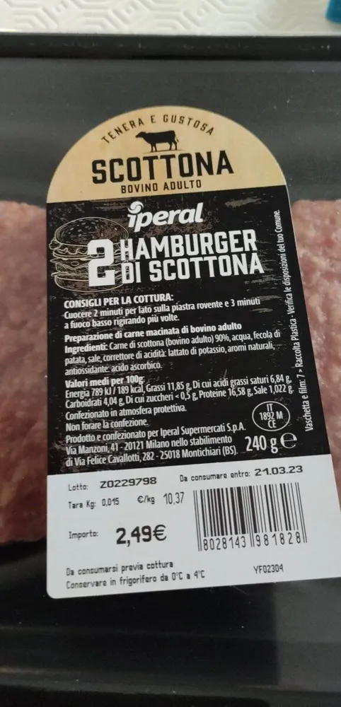 Hamburger di scottona