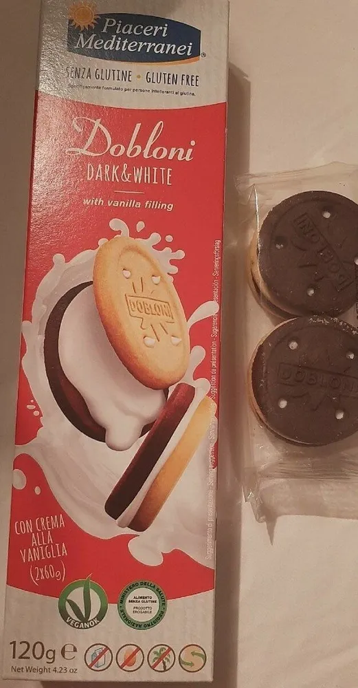 Dobloni Dark & White with vanilla filling