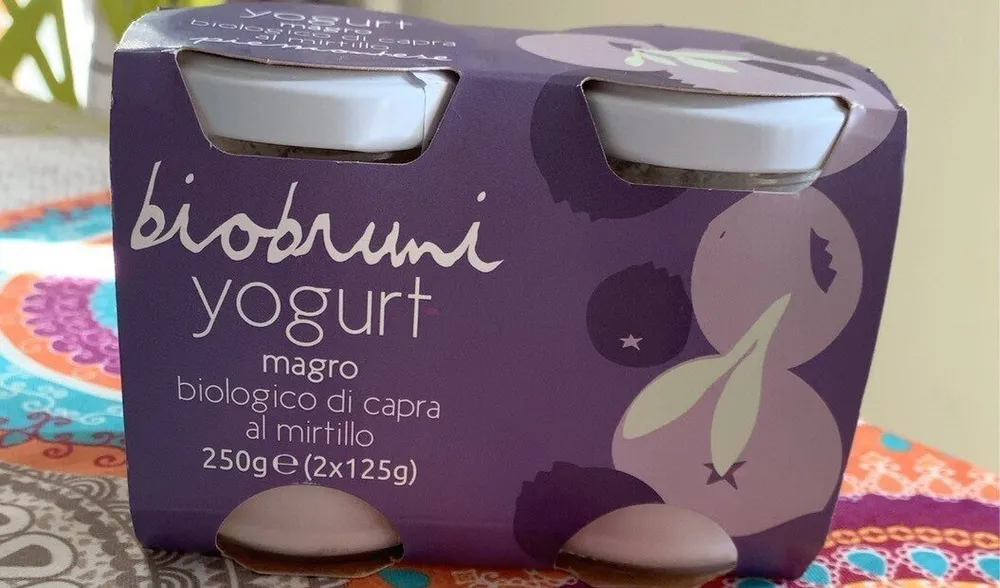 Yogurt magro biologico di capra al mirtillo