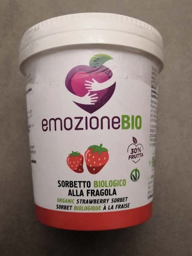 Sorbetto biologico alla fragola