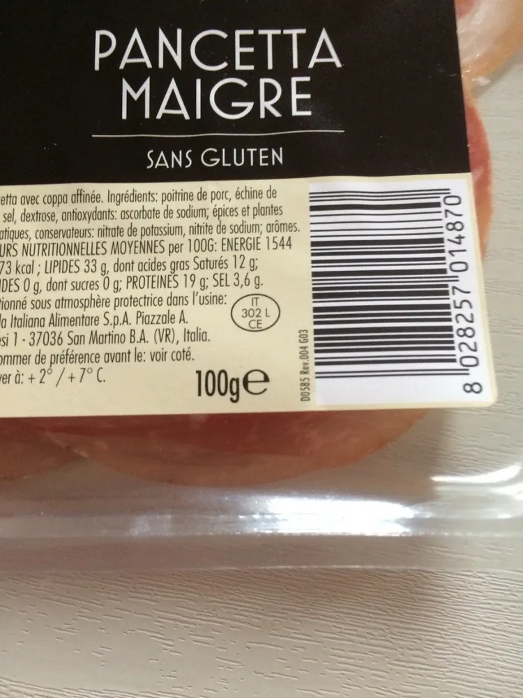 Pancetta maigre