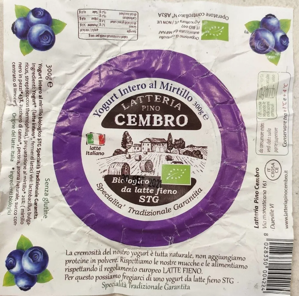 Yogurt intero al mirtillo
