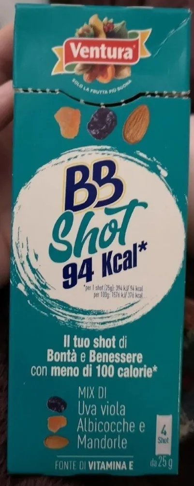 BB shot raisin noir et abricot séchés et amande