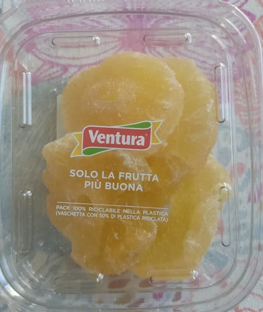 Ananas zuccherato disidratato a fette