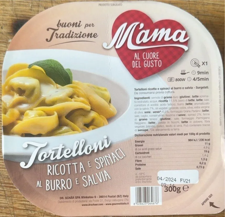 Tortelloni Ricotta e Spinaci al Burro e Salvia