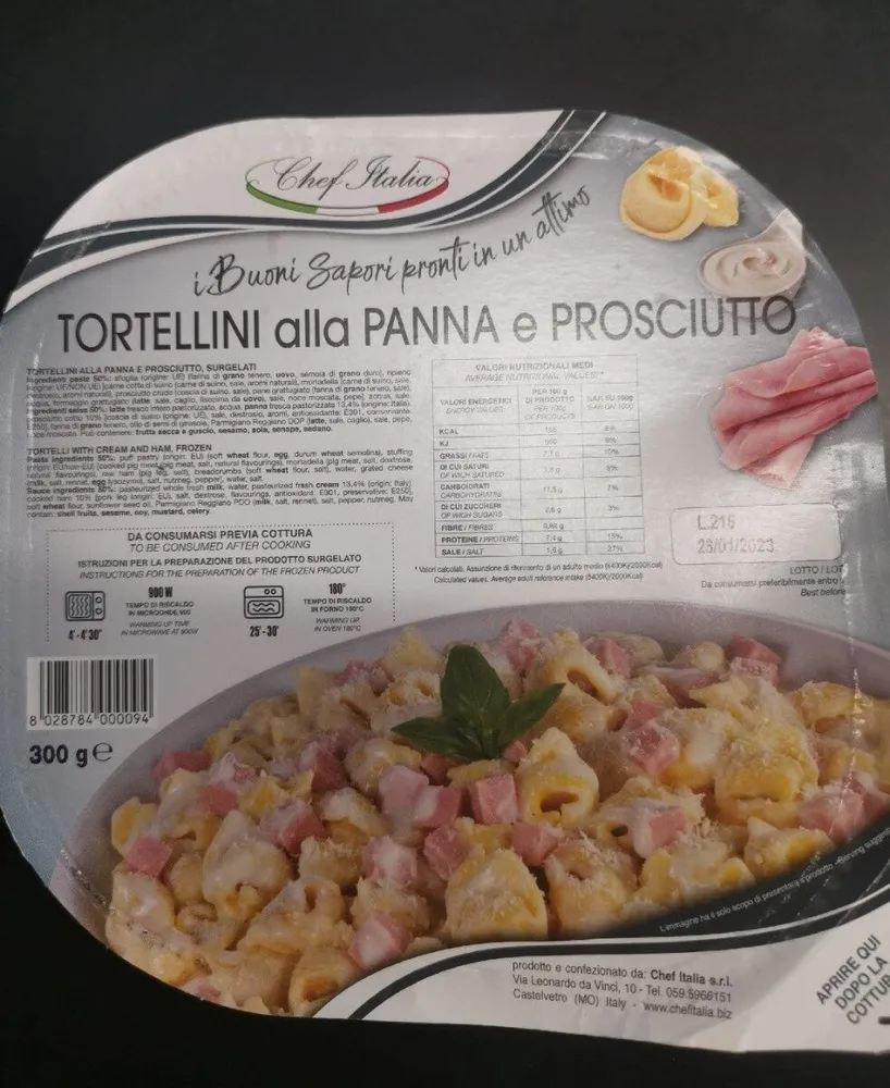 Tortellini alla panna e prosciutto