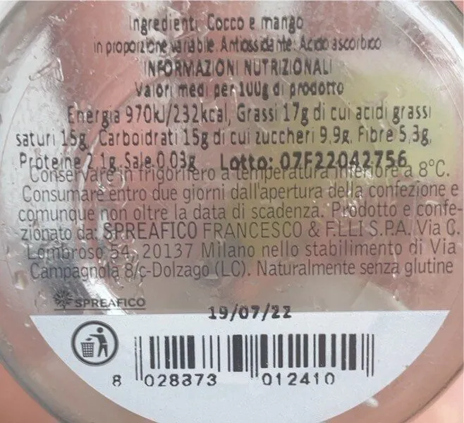 Tropical mix cocco mango
