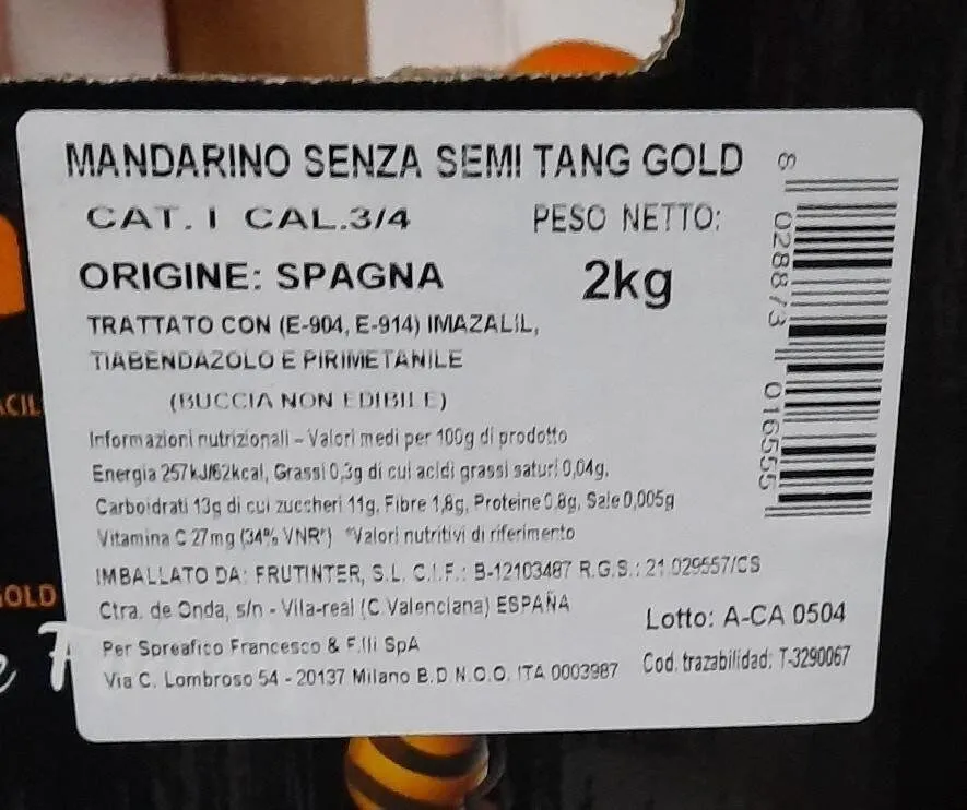 Mandarino senza semi