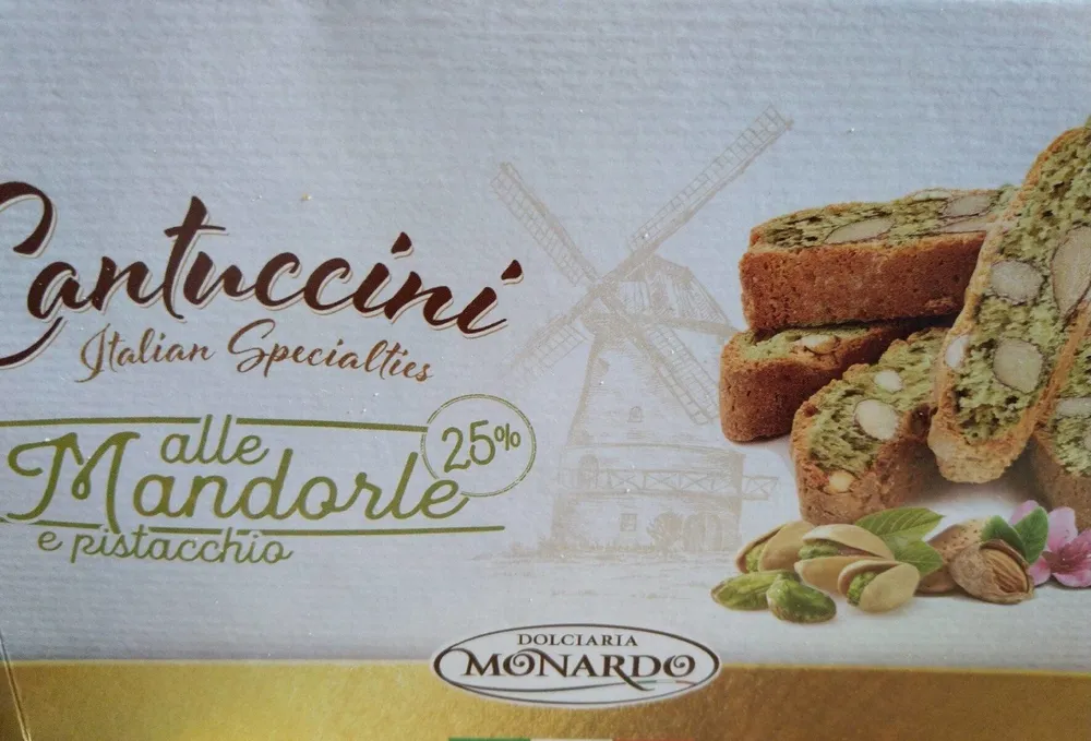 Cantuccini alle mandorle 25% e pistacchio