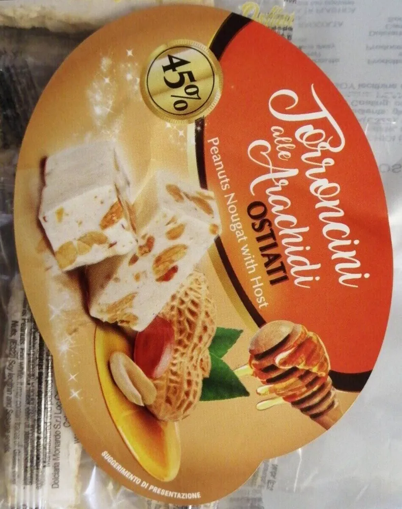 Torroncini alle arachidi ostiati