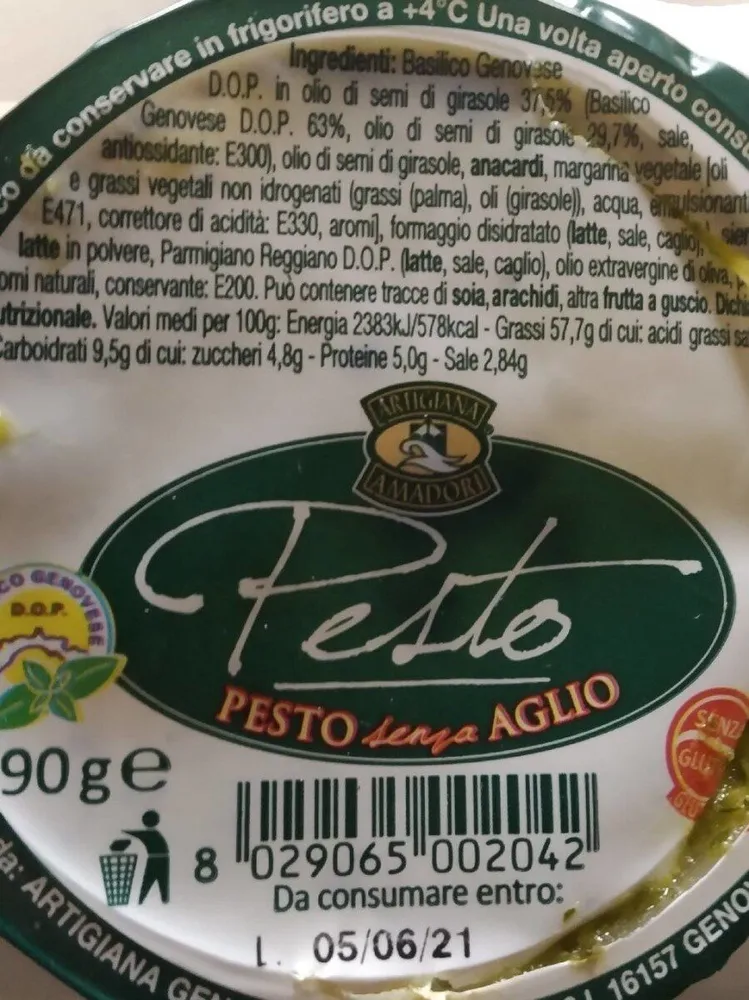 Pesto senza aglio