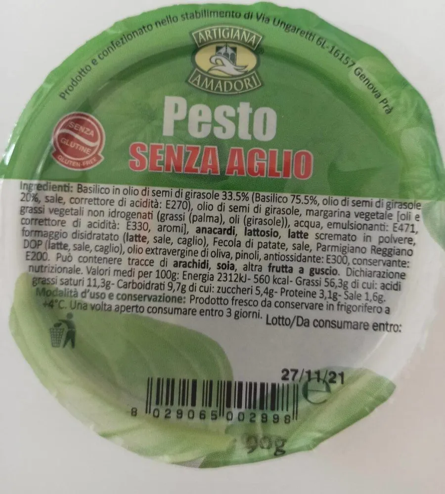 Pesto senza aglio