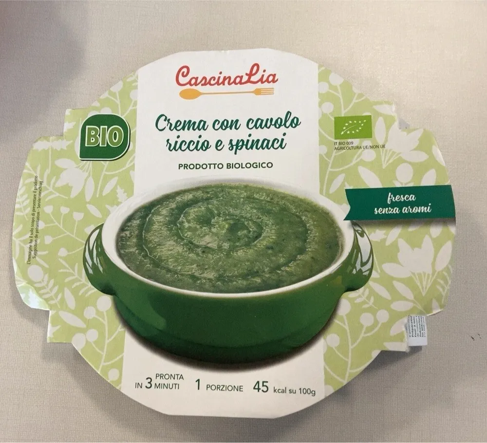 Crema con cavolo riccio e spinaci