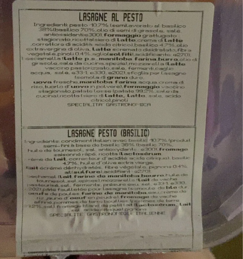 Lasagne al pesto