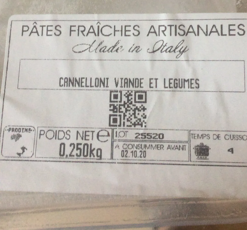 Cannelloni viande et legumes