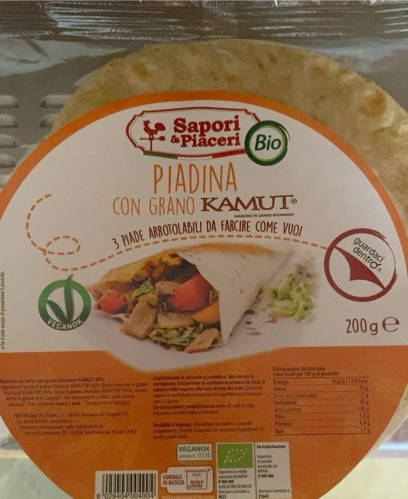 Piadina con grano Kakut