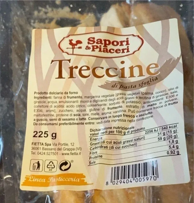 Treccine di pasta sfoglia