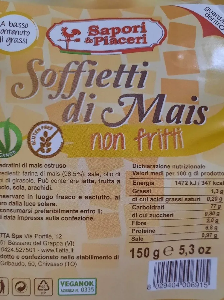 Soffietti di mais non fritti