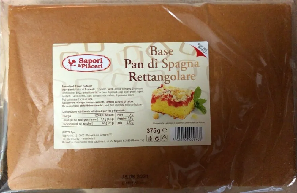 Base Pan di Spagna Rettangolare
