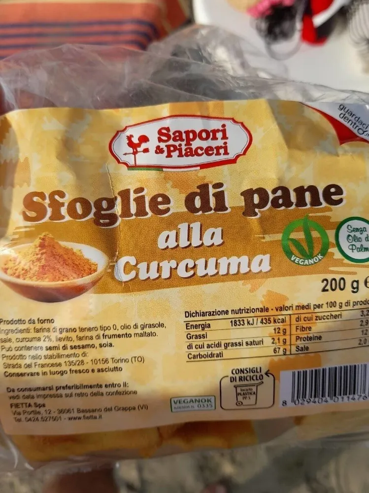 Sfoglie di pane alla Curcuma