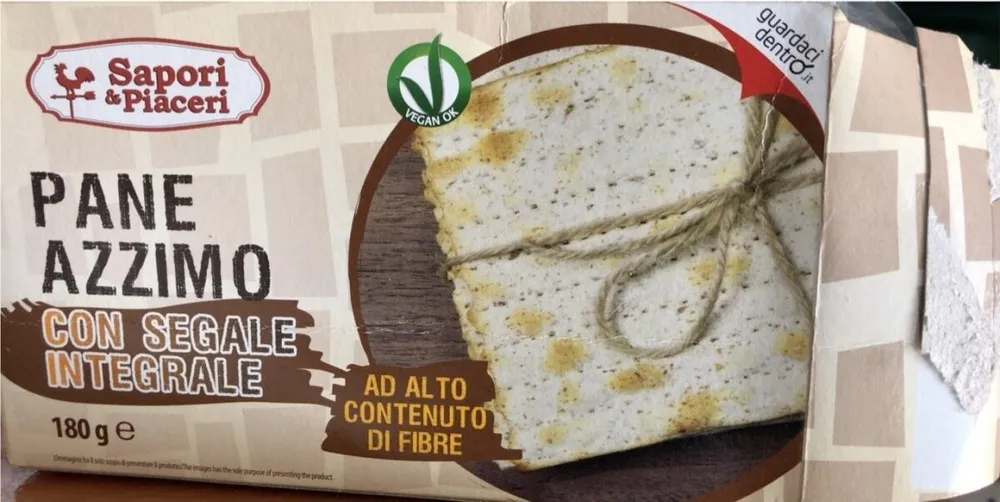 Pane azzimo con segale integrale