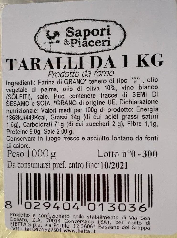 Taralli da kg.1