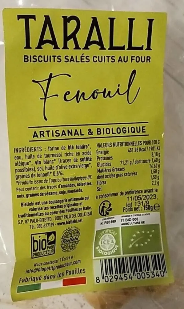 Taralli Fenouil