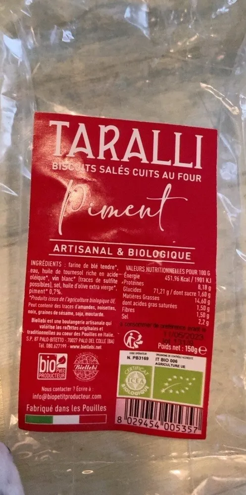 biscuit salés cuit au four piment
