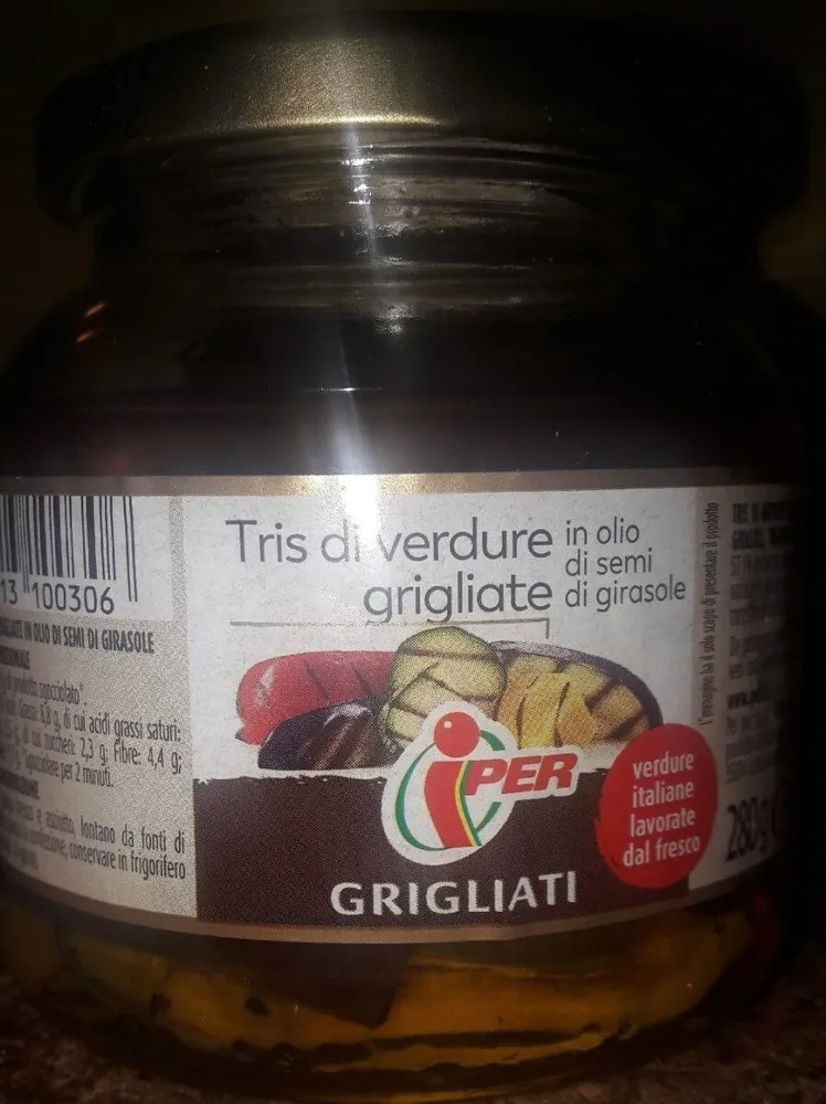 Tris di verdure grigliate in olio di semi di girasole