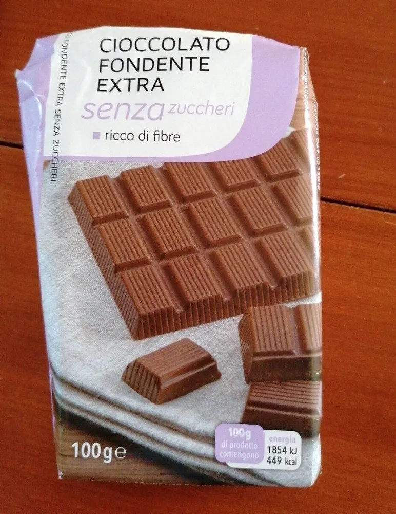 cioccolato fondente extra senza zuccheri