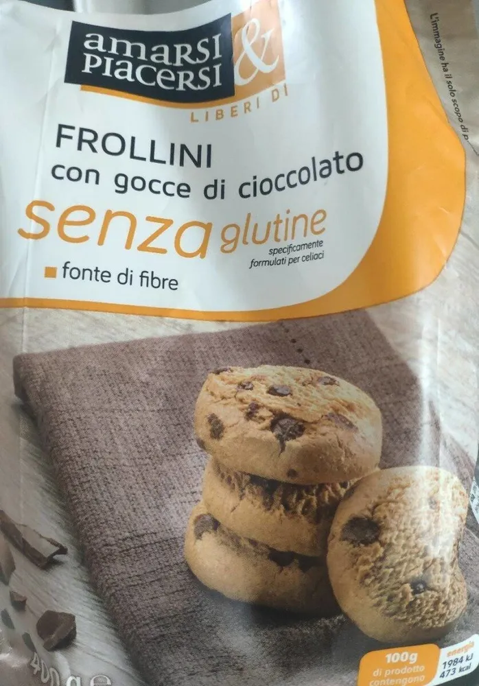 Frollini con gocce di cioccolato senza glutine