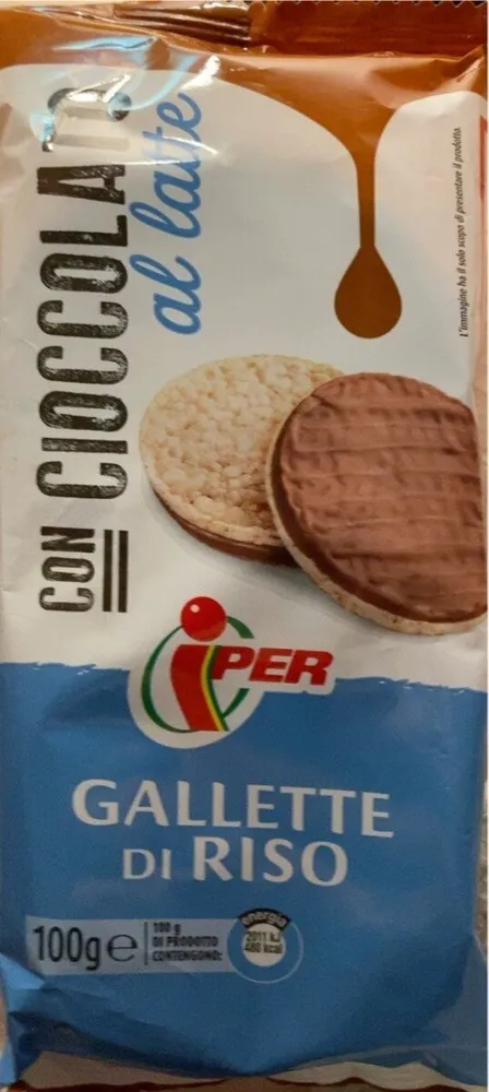 Gallette di riso con cioccolato al latte