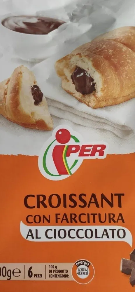 Croissant con farcitura al cioccolato