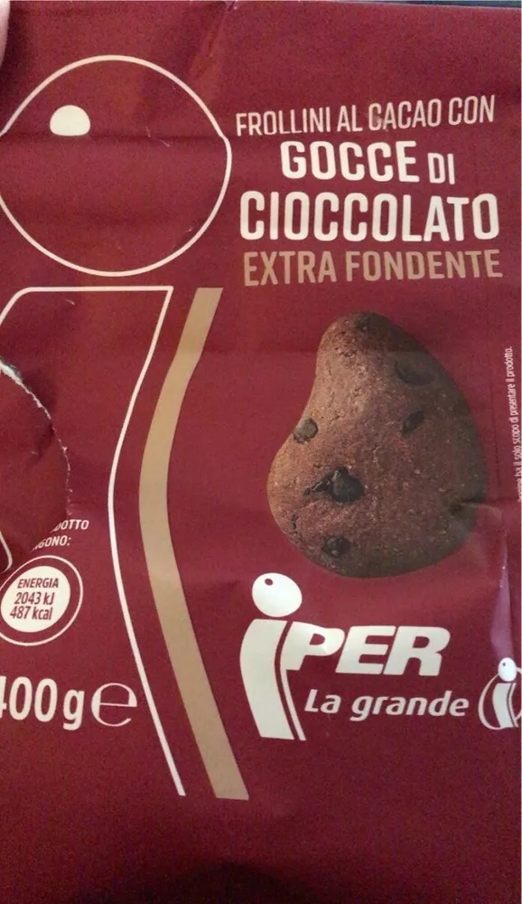 Frollini al cacao con gocce di cioccolato extra fondente